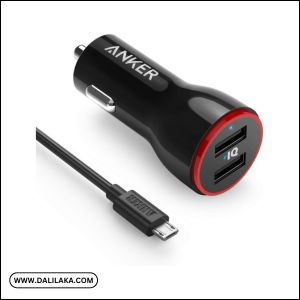 شاحن سيارة USB انكر مزدوج 24 واط باور درايف 2